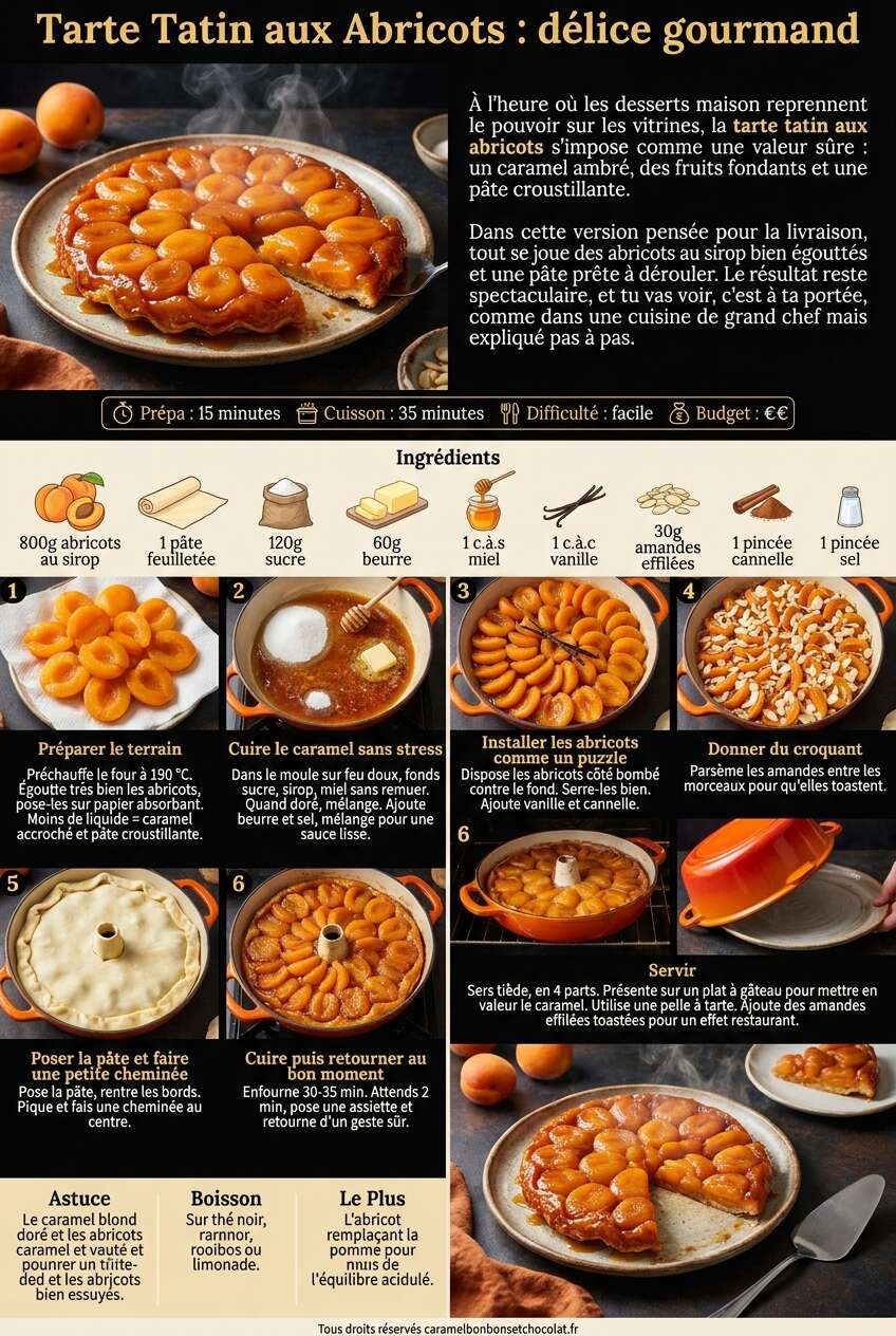 Fiche recette Recette tarte tatin aux abricots : d&eacute;lice gourmand