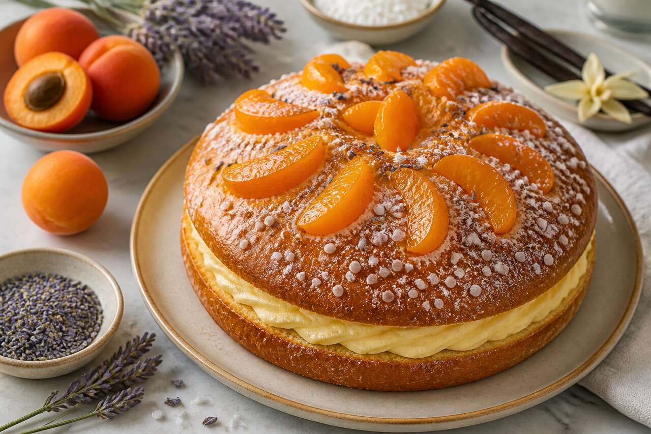 Recette de tropézienne à l'abricot et à la lavande