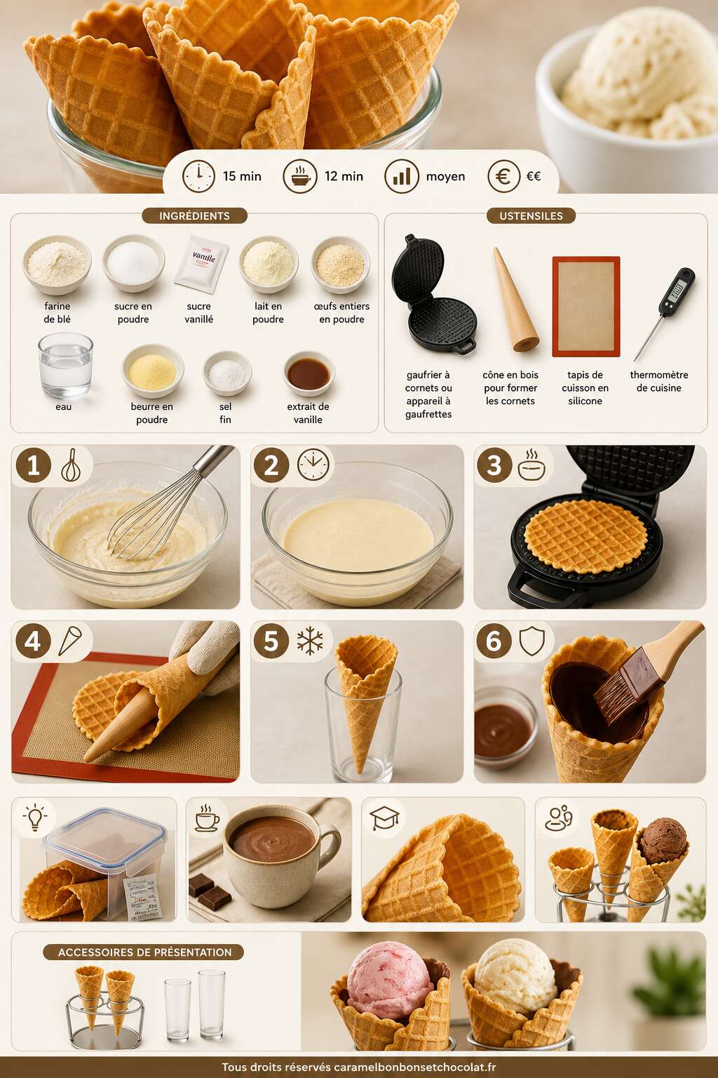 Fiche recette Recette de cornet de glace maison : astuces et techniques
