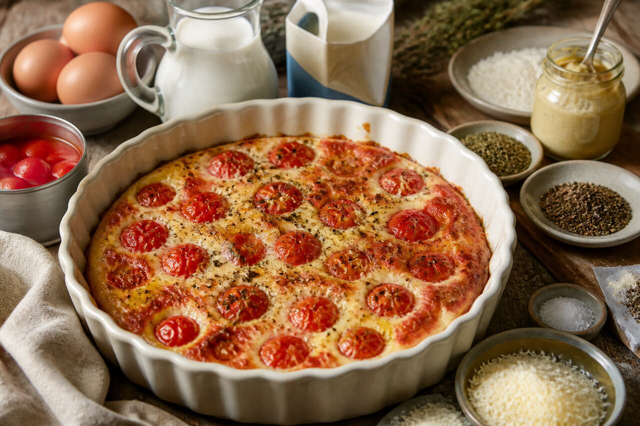 Clafoutis aux tomates cerises : recette savoureuse