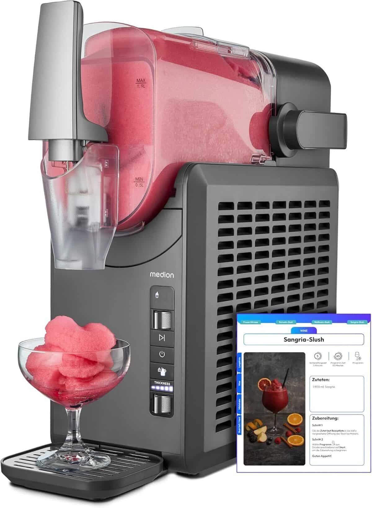 Test de la machine à granité Medion MD12090 : boissons glacées en un rien de temps