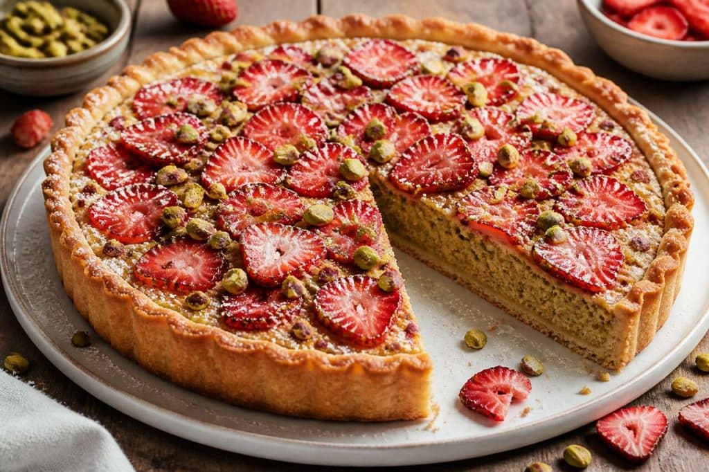 Tarte rustique fraise pistache : une recette gourmande