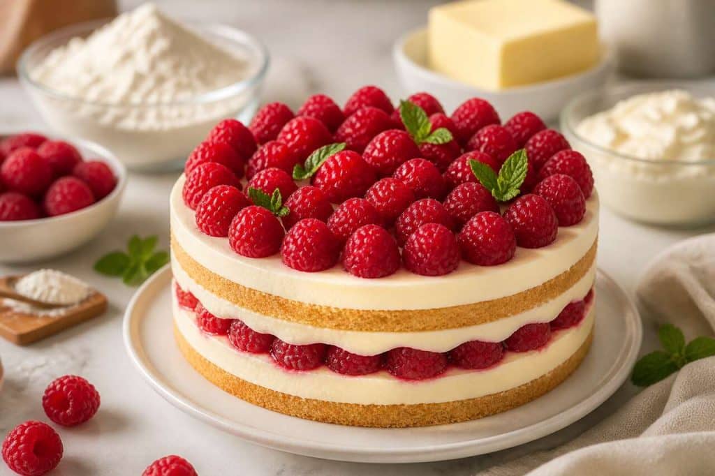 Recette du layer cake aux framboises