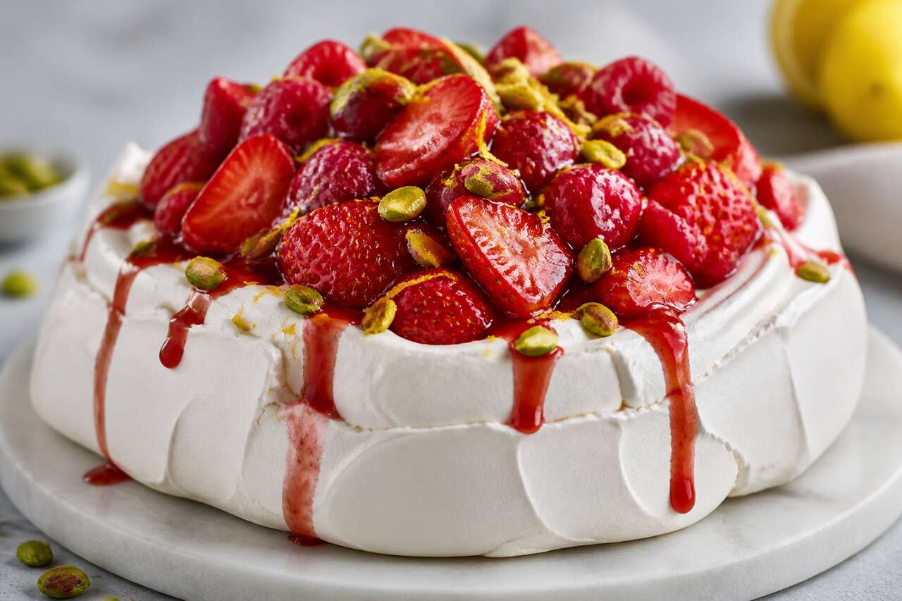 Recette de pavlova aux fruits rouges