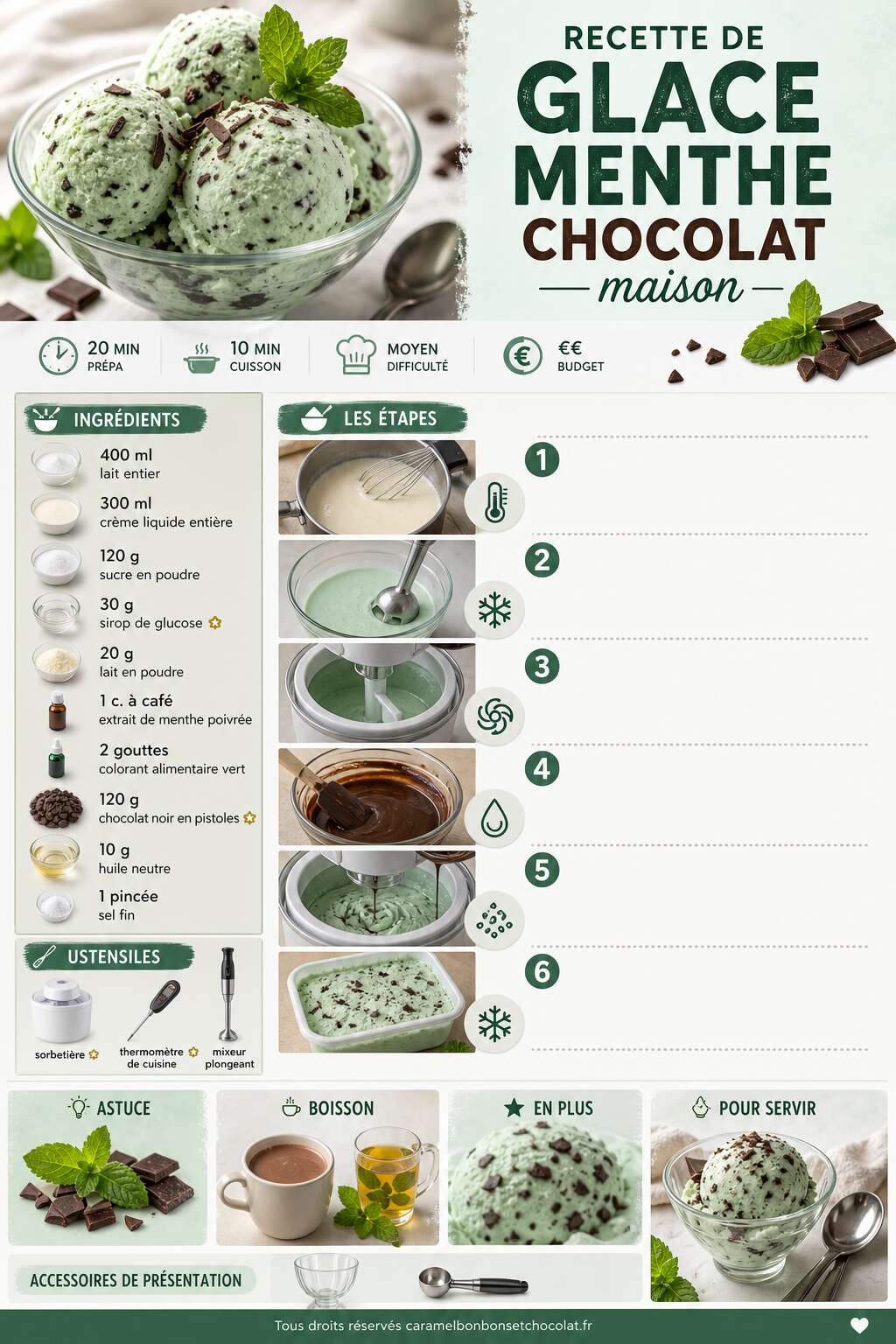 Fiche recette Recette de glace menthe chocolat maison Fiche recette Recette de glace menthe chocolat maison