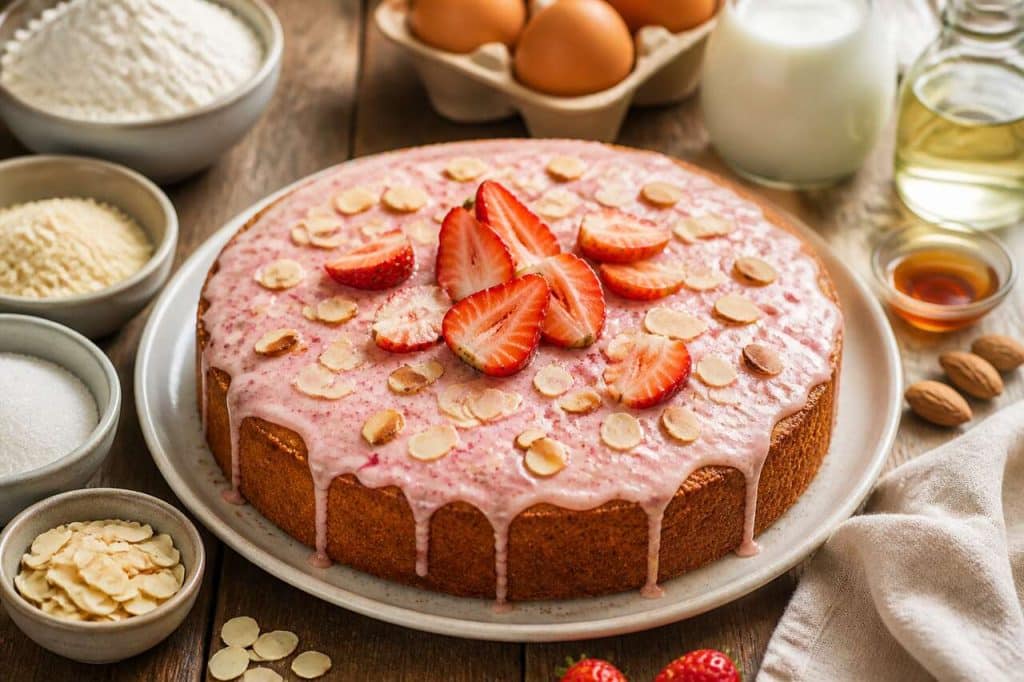 Recette du cake aux amandes et aux fraises