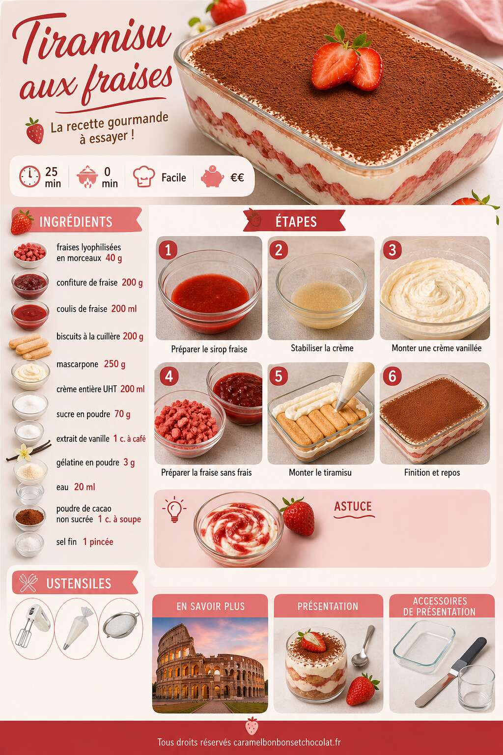 Fiche recette Tiramisu aux fraises : la recette gourmande à essayer ! Fiche recette Tiramisu aux fraises : la recette gourmande à essayer !