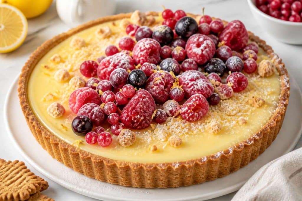 Recette de tarte au citron et fruits rouges