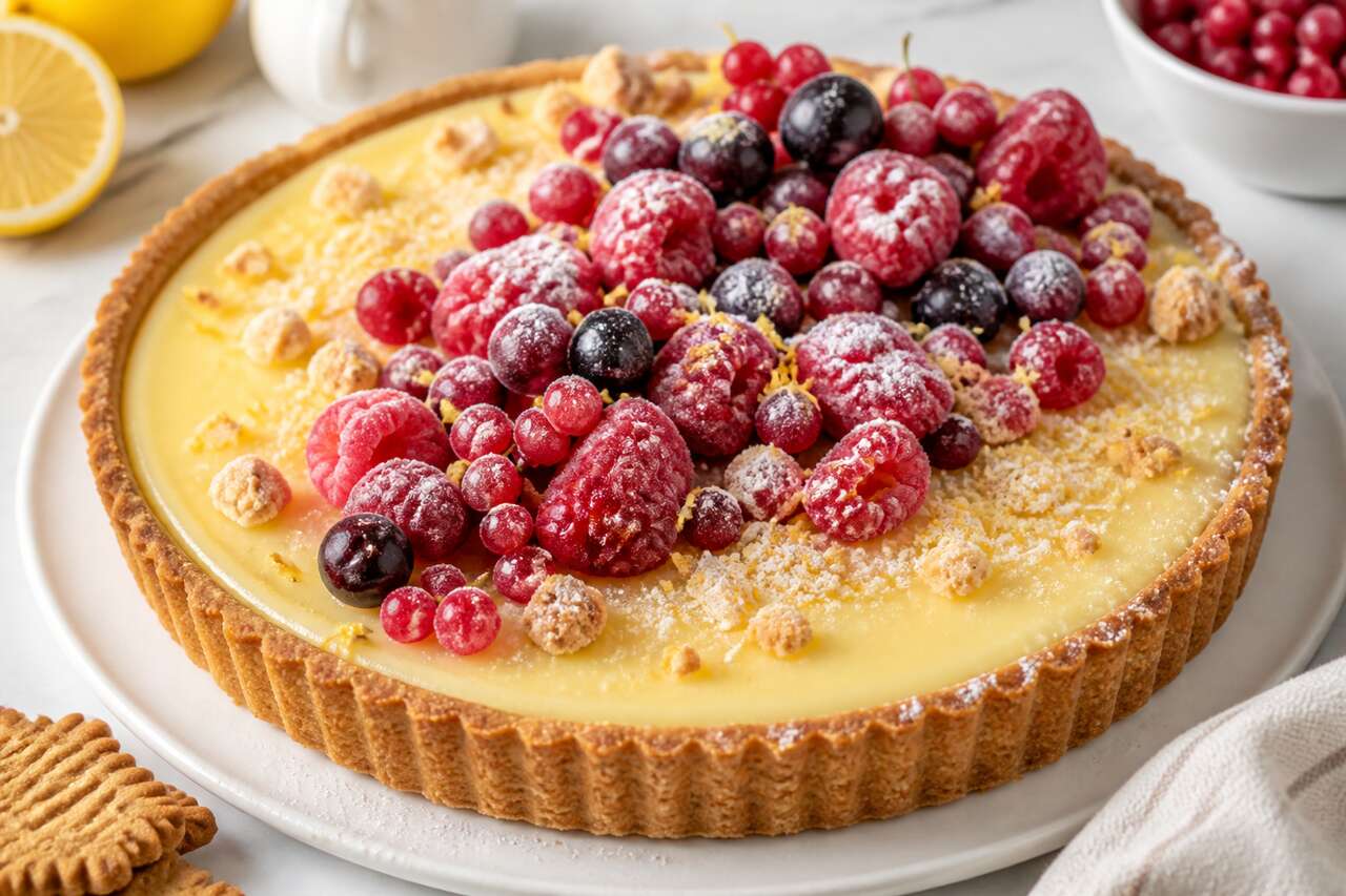 Recette de tarte au citron et fruits rouges