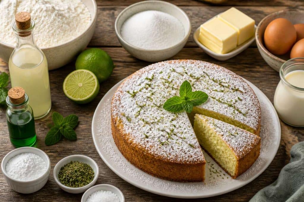 Recette du cake au citron vert et à la menthe