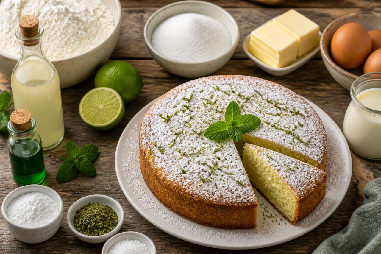 Recette du cake au citron vert et à la menthe