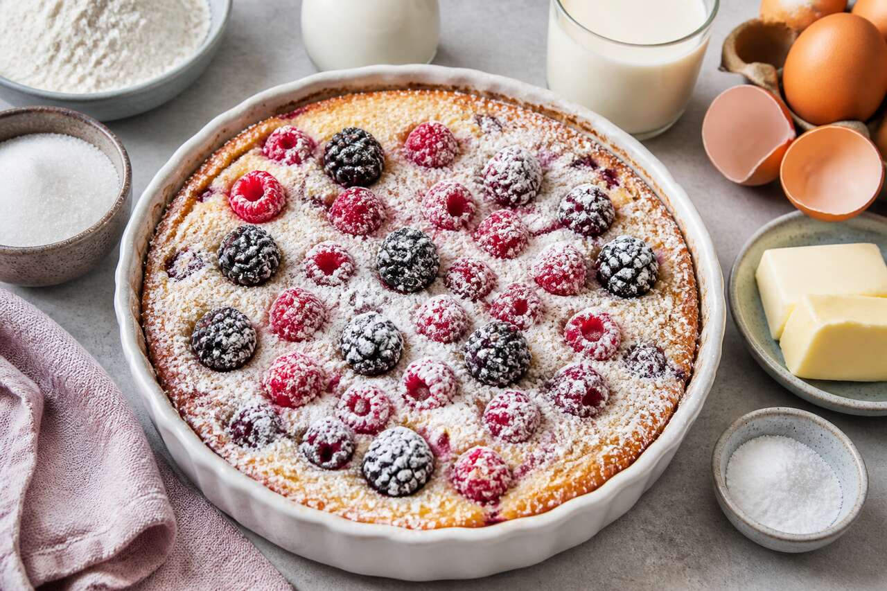 Recette clafoutis aux mûres et framboises