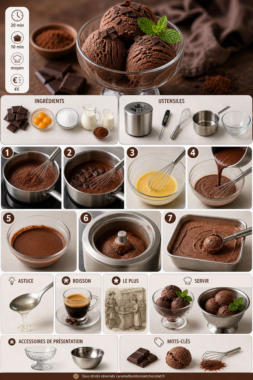 Fiche recette Recette de glace au chocolat maison Fiche recette Recette de glace au chocolat maison