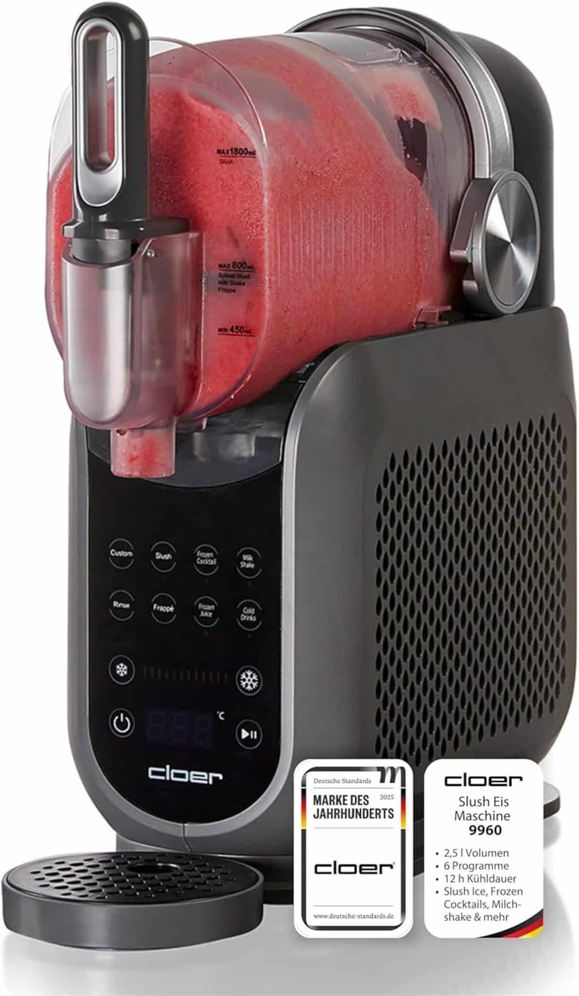 Test Cloer 9960 : machine à granités 2, 5 L, 6 programmes