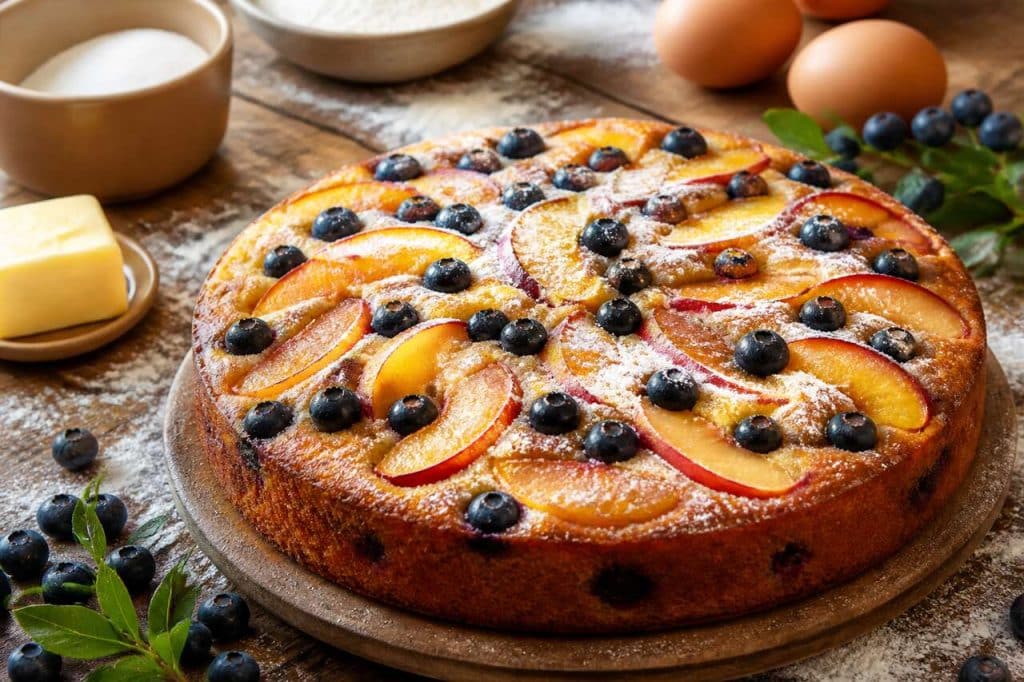 Moelleux Nectarines Myrtilles : recette gourmande