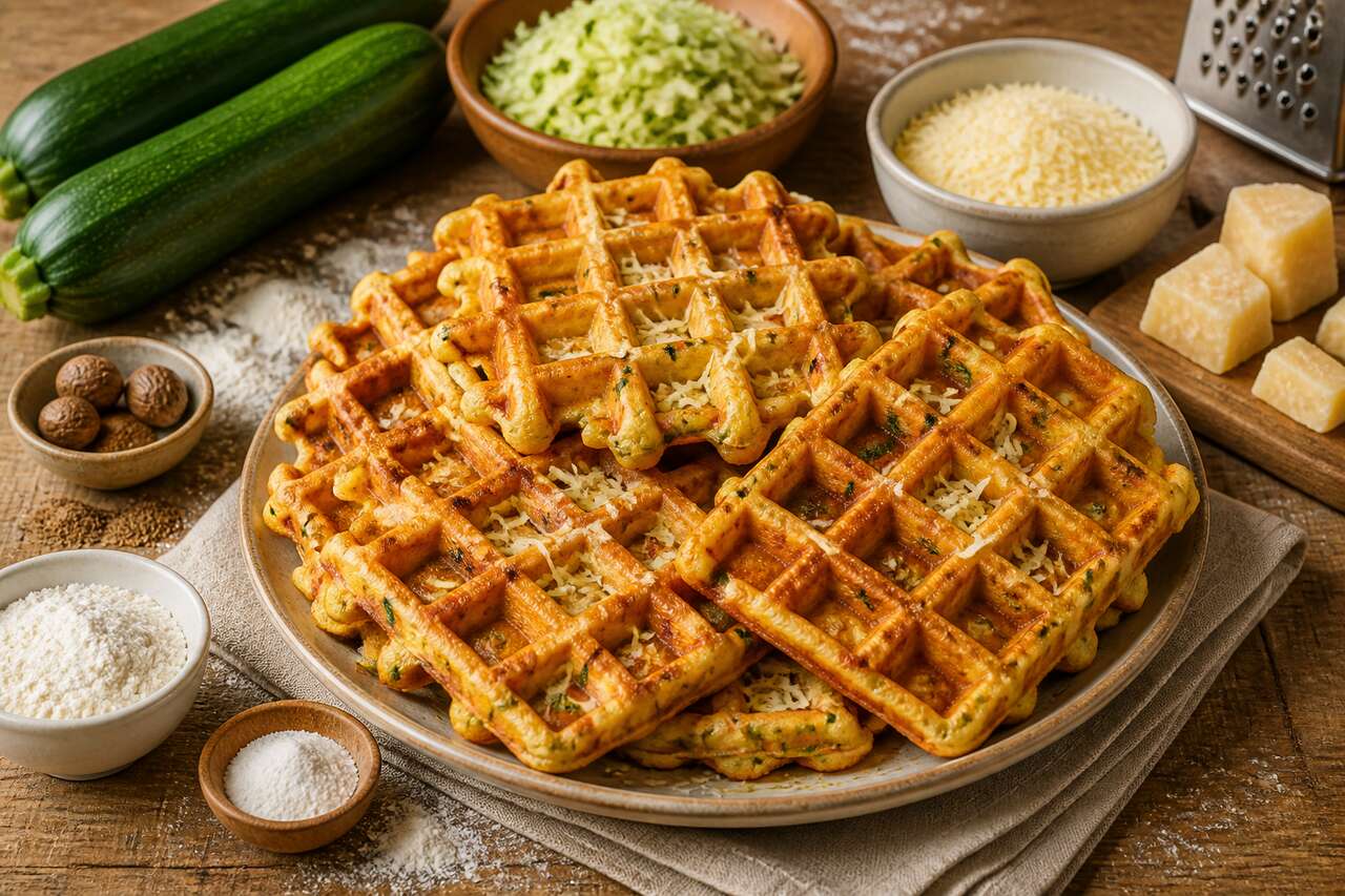 Recette de gaufres salées à la courgette