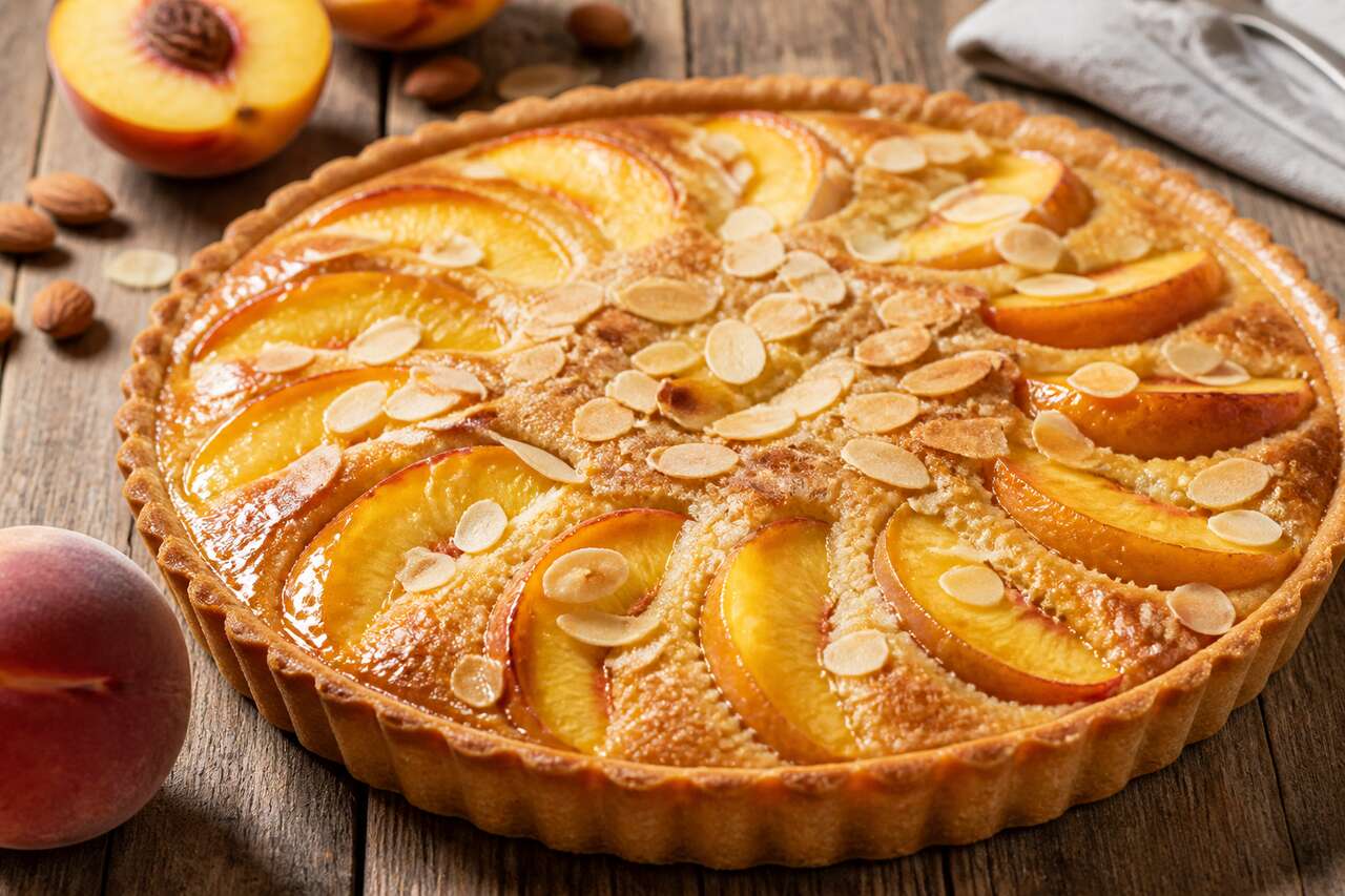 Recette Tarte Amandine Aux Pêches Jaunes