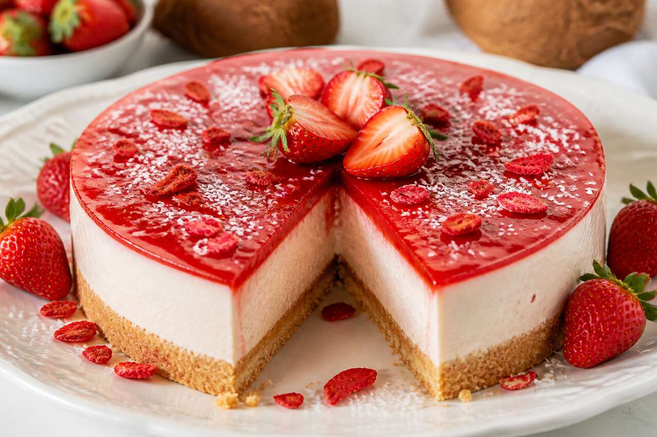 Cheesecake coco fraises : recette gourmande et facile