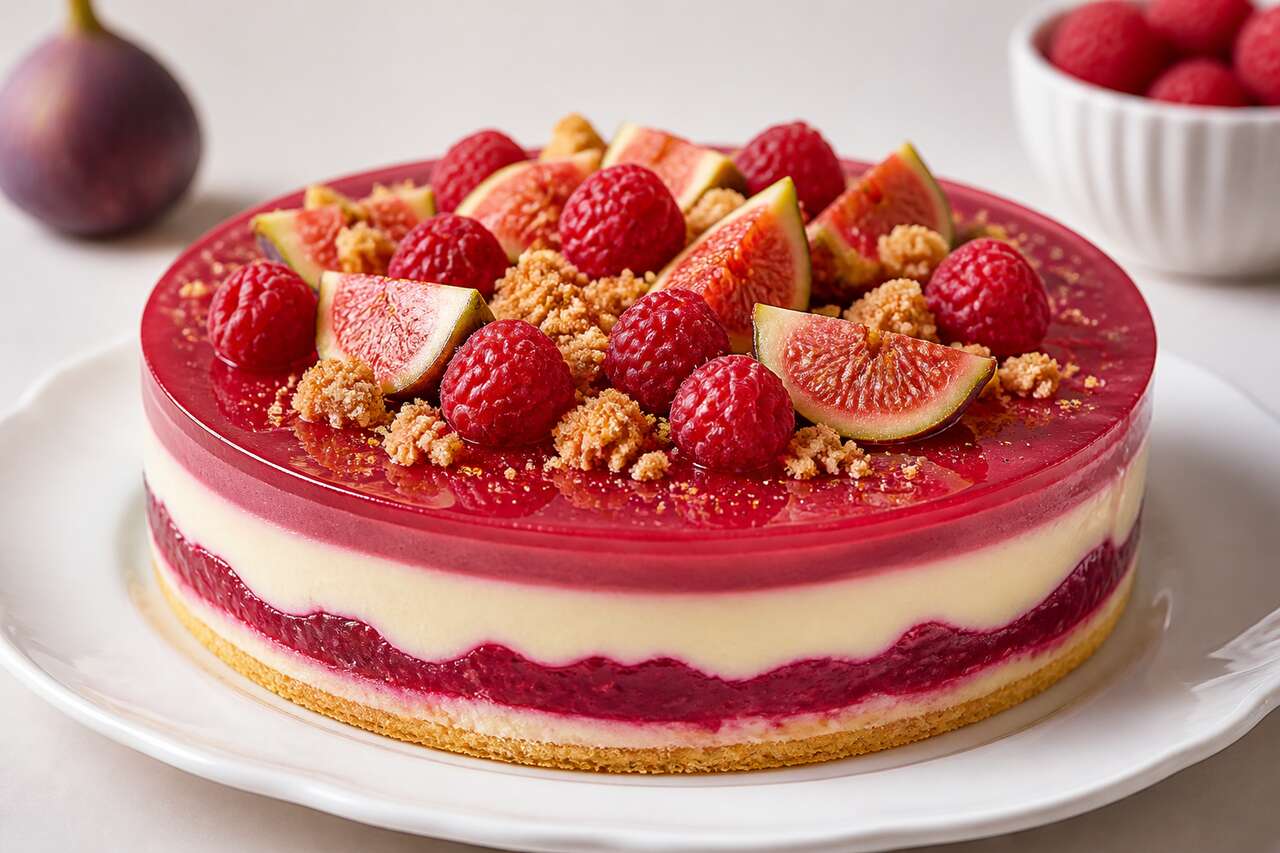 Recette d'entremets aux figues et framboises
