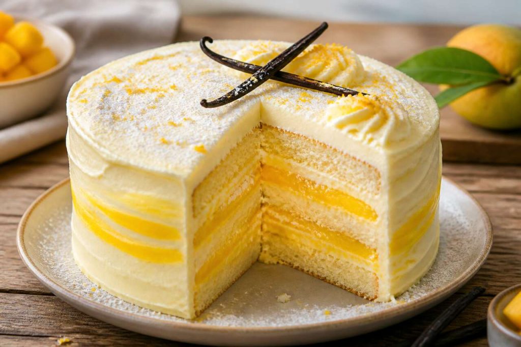 Recette du layer cake vanille et mangue