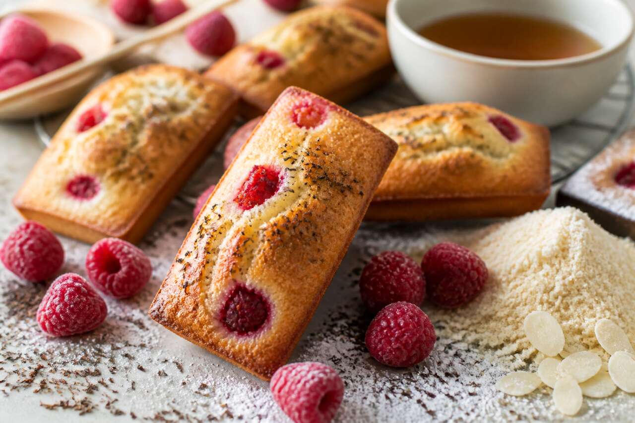 Recette de financiers aux framboises et au rooibos