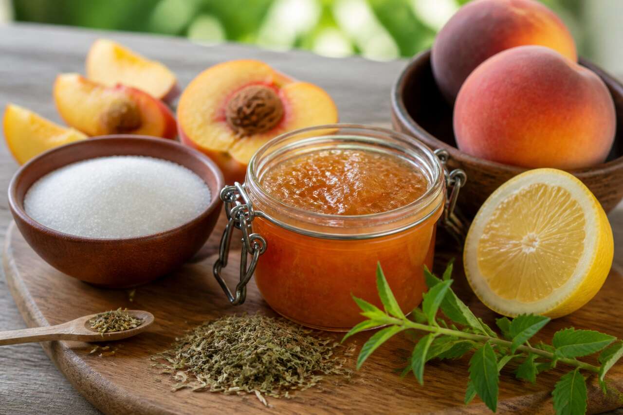 Confiture de pêches à la verveine : recette savoureuse