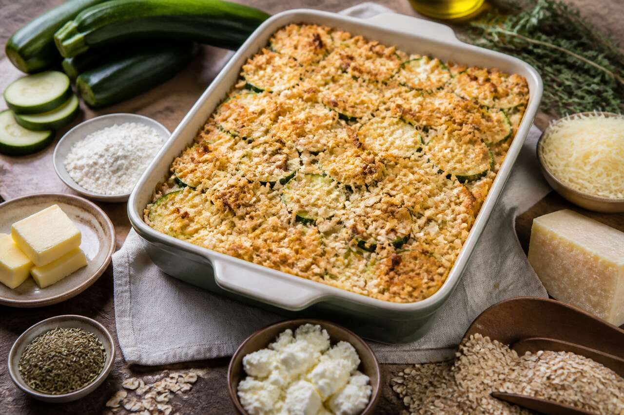 Recette de crumble aux courgettes