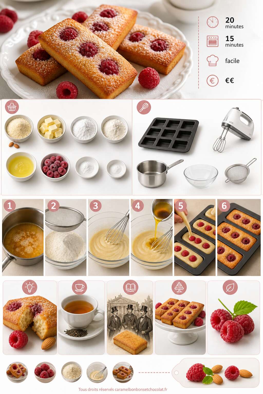 Fiche recette Recette de financiers aux framboises moelleux et fondants Fiche recette Recette de financiers aux framboises moelleux et fondants