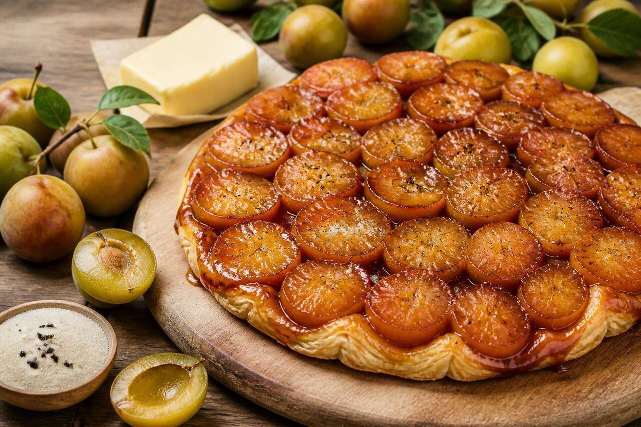 Tarte tatin express aux reines-claudes à l'air fryer