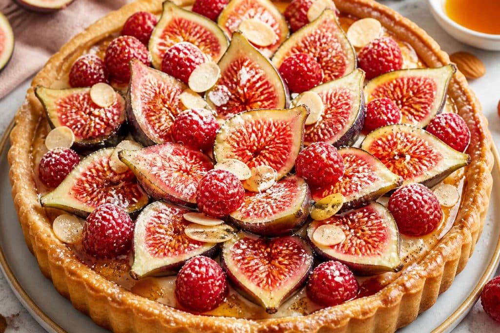 Recette de tarte aux figues et framboises