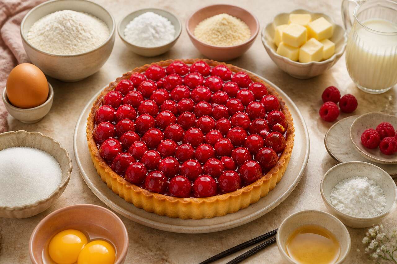 Recette de tarte aux framboises