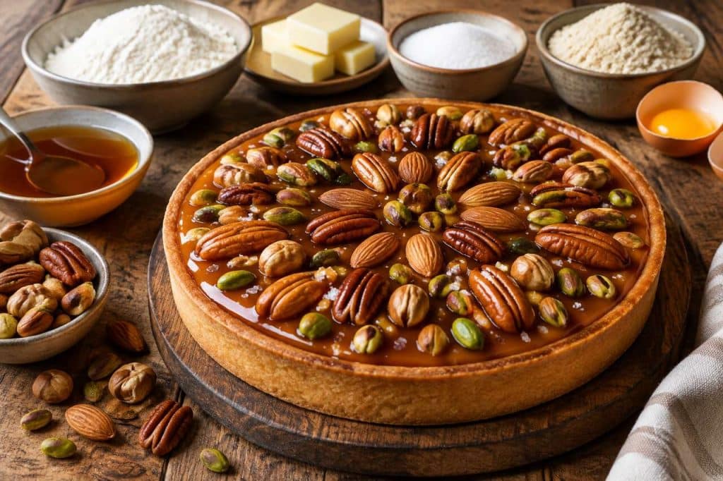 Tarte caramel fruits secs Christophe Adam : recette gourmande