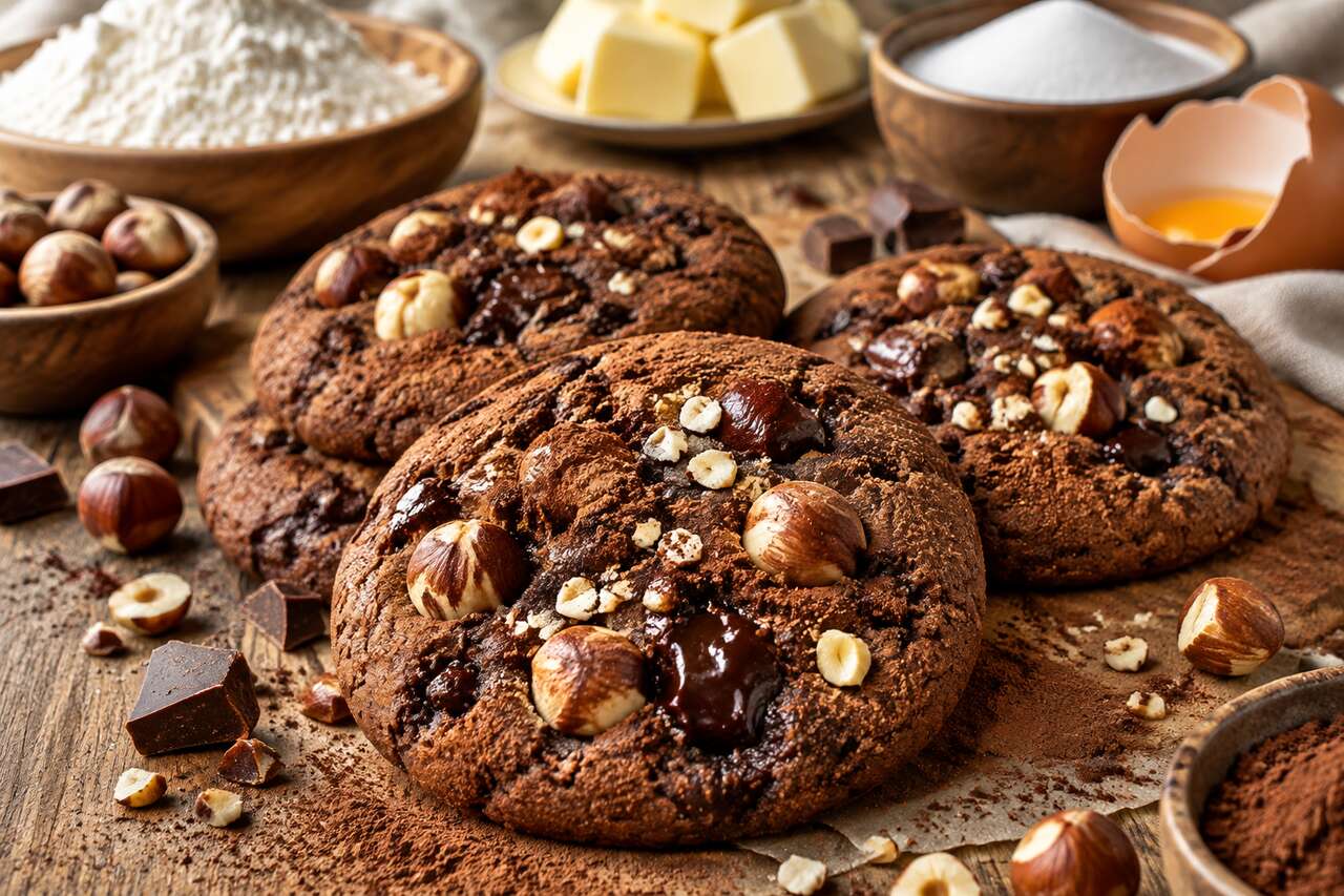 Recette de sablés au chocolat et noisettes