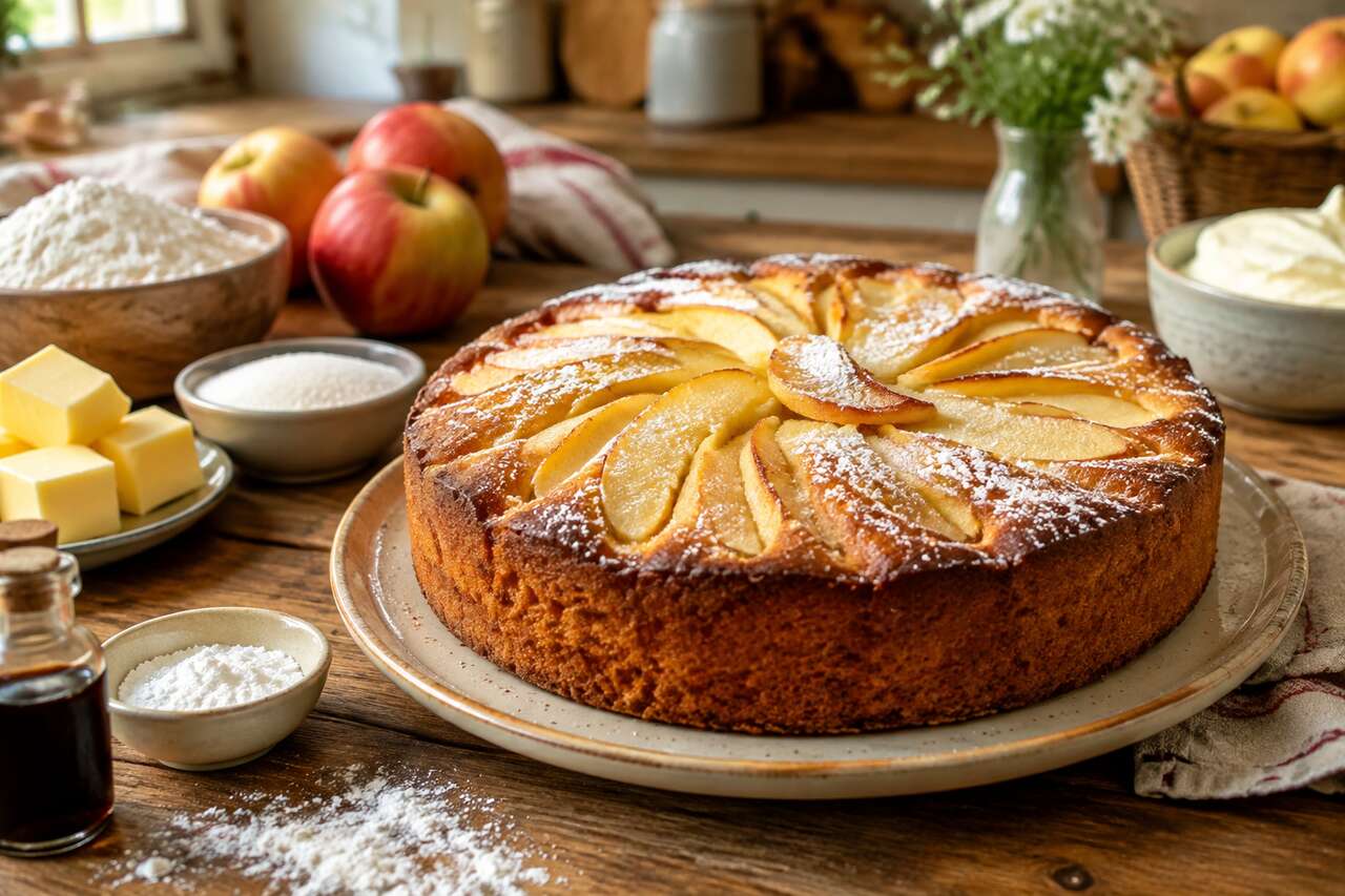 Recette de gâteau aux pommes et mascarpone
