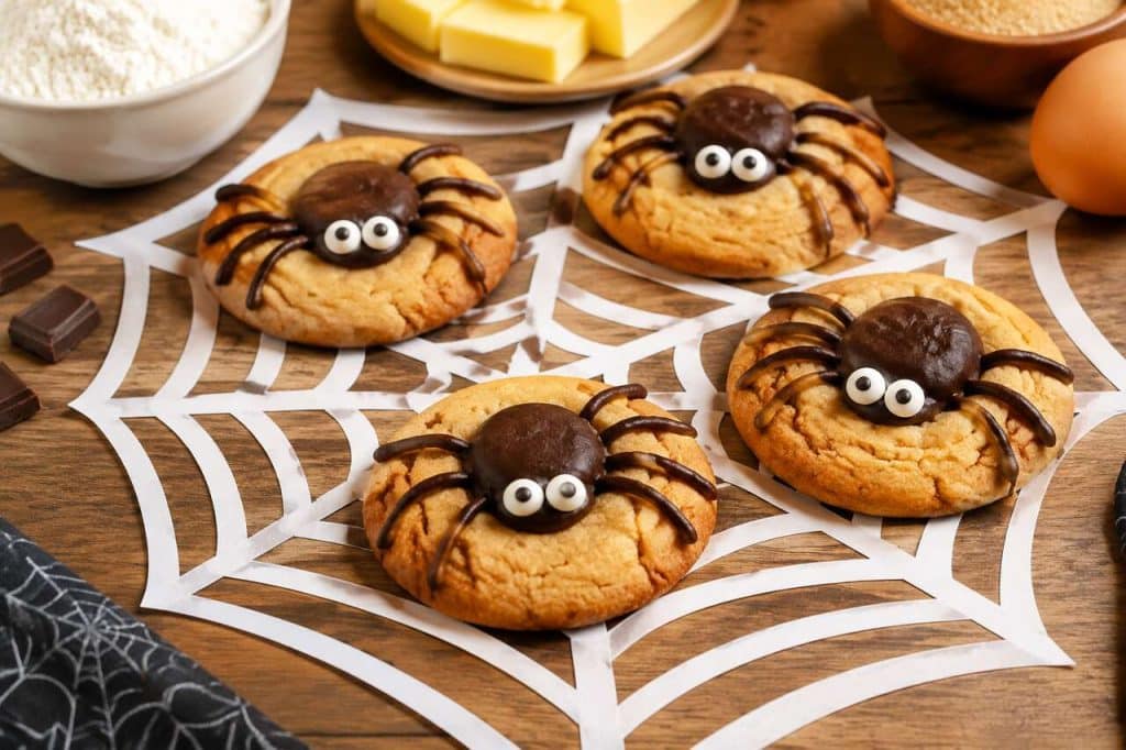 Biscuits araignées : recette halloween facile et amusante