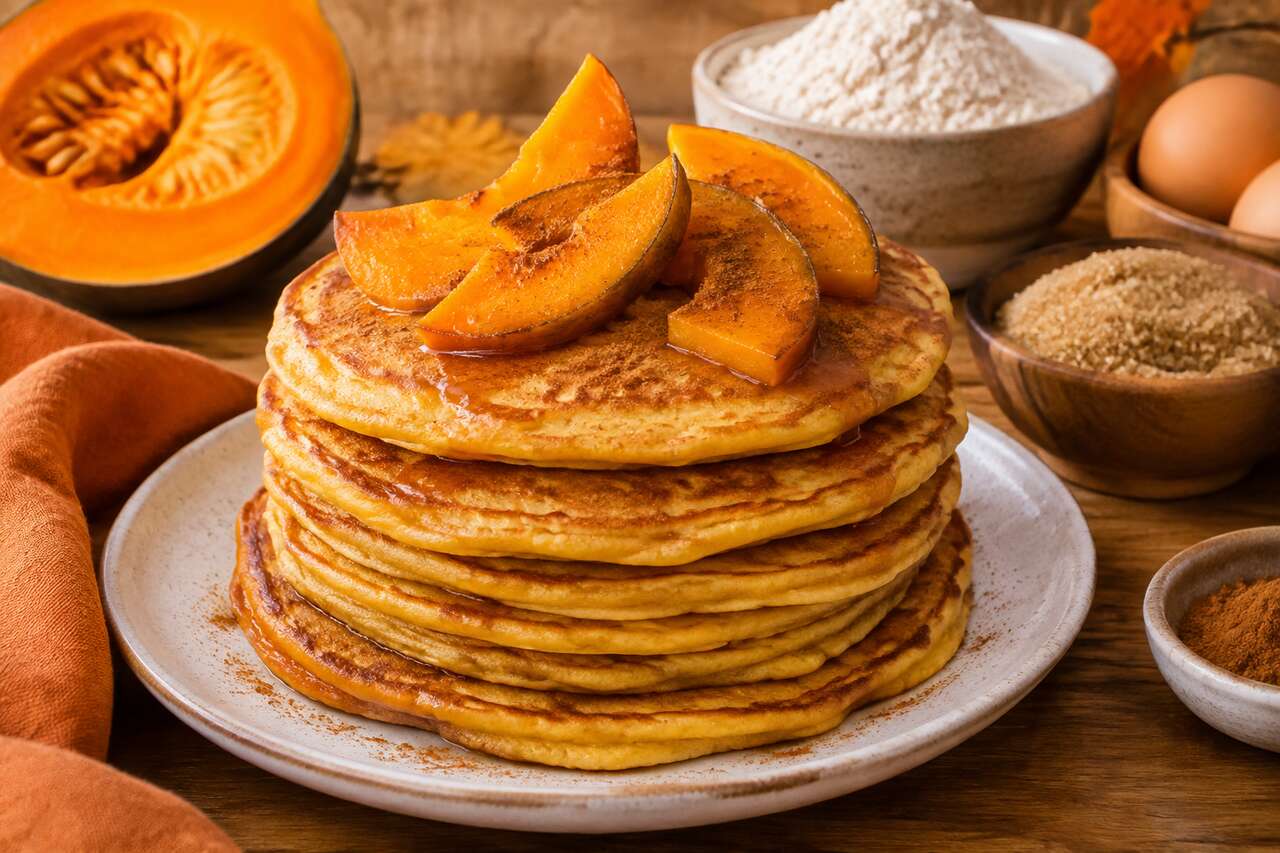 Recette de pancakes au potimarron moelleux