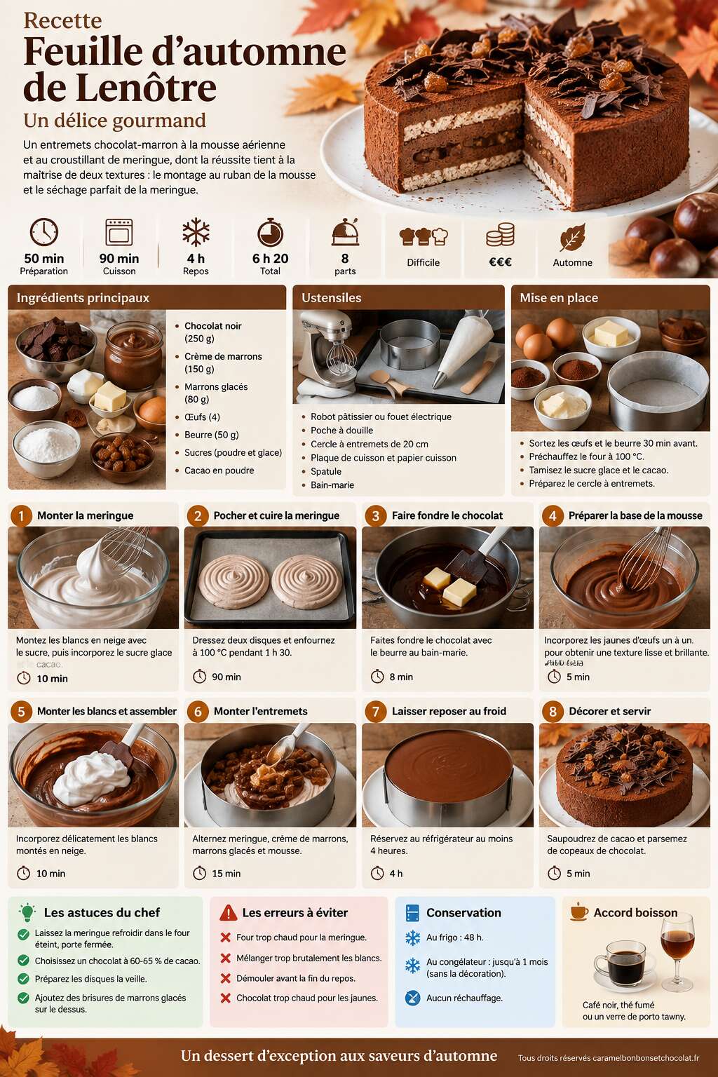 Fiche recette Recette feuille d'automne de Lenôtre : un délice gourmand Fiche recette Recette feuille d'automne de Lenôtre : un délice gourmand