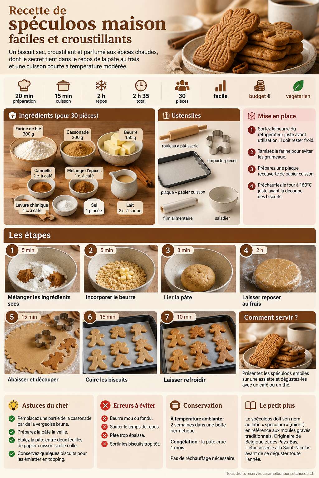 Fiche recette Recette de sp&eacute;culoos maison faciles et croustillants