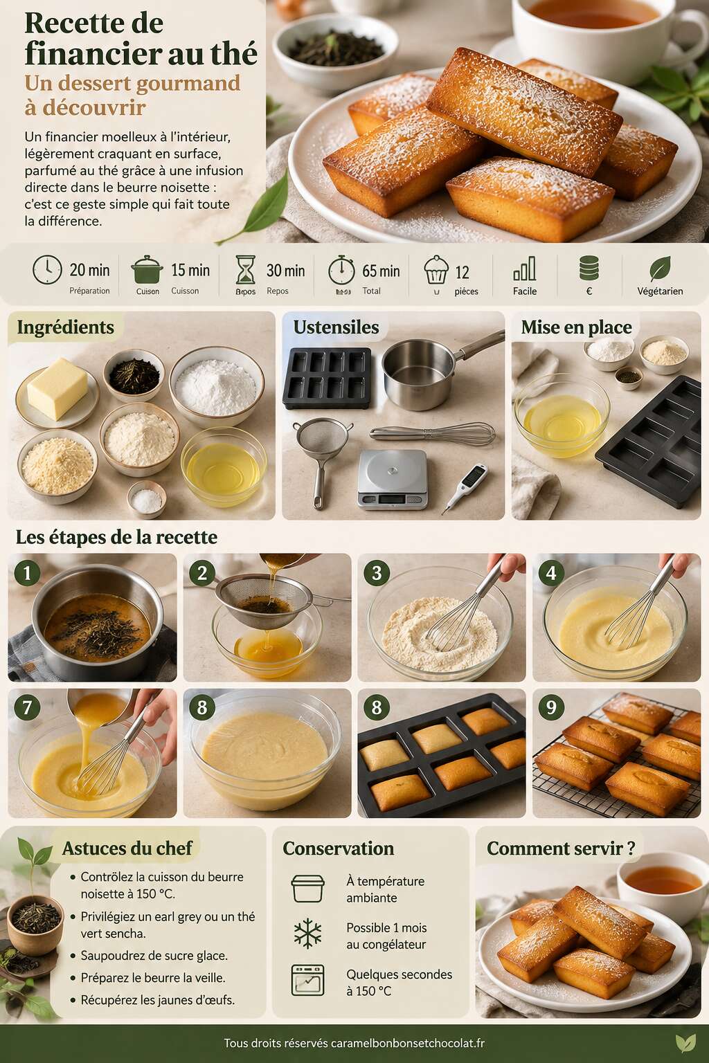 Fiche recette Recette de financier au th&eacute; : un dessert gourmand &agrave; d&eacute;couvrir