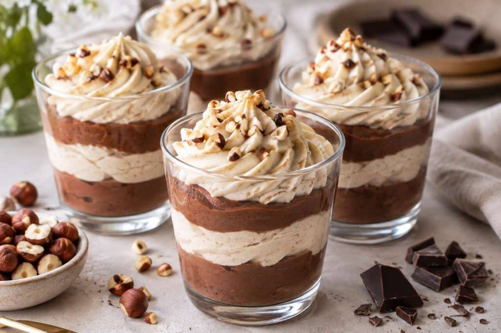 Mousse au chocolat et chantilly pralinée : recette gourmande