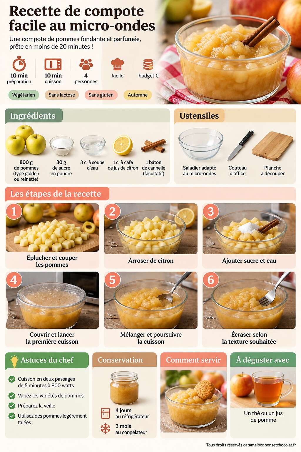 Fiche recette Recette de compote facile au micro-ondes Fiche recette Recette de compote facile au micro-ondes
