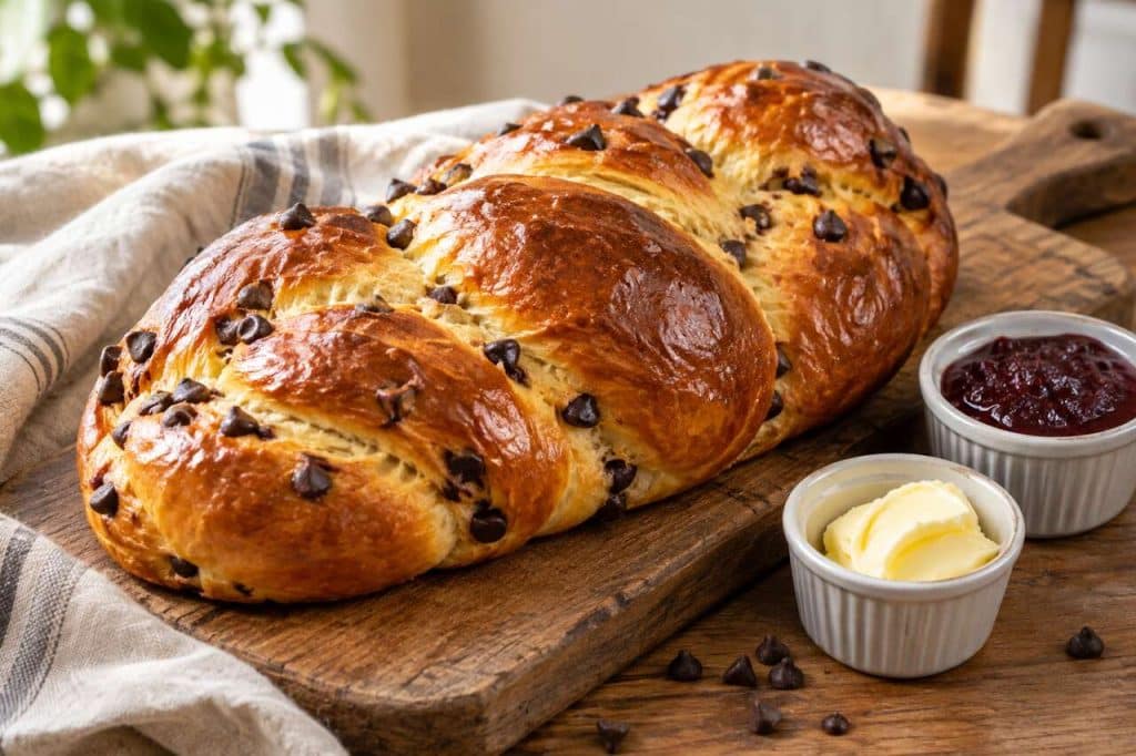 Brioche Tressée Aux Pépites De Chocolat : recette gourmande