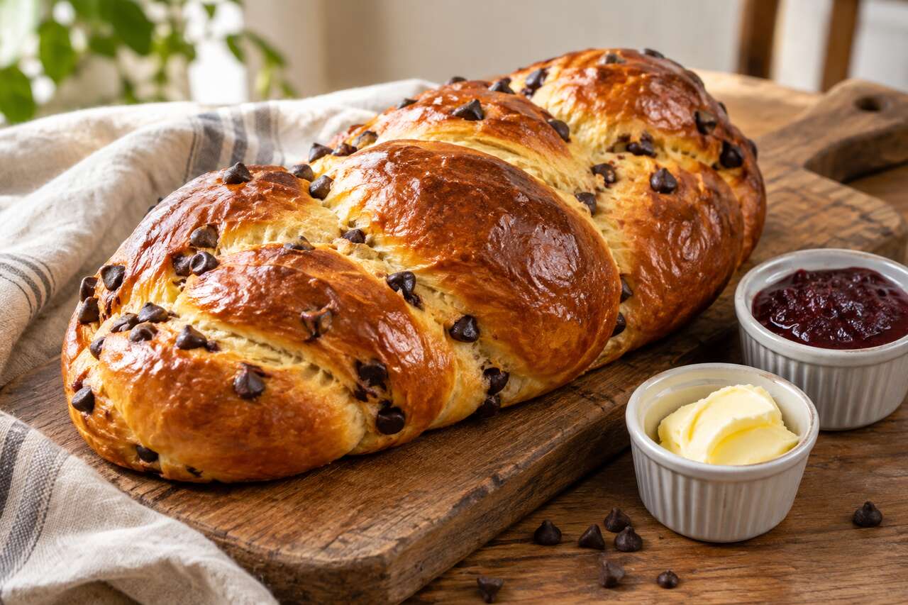 Brioche Tressée Aux Pépites De Chocolat : recette gourmande